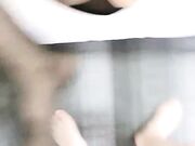 酒店黑色露沟包臀裙黑丝高跟不断往b里射精