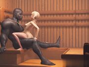 黑人大块头在桑拿里与一名大学生女孩性爱