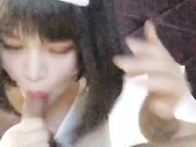 可爱小护士TS雨欣，和男友舌吻后吃鸡巴