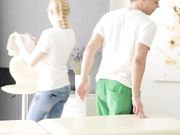 S级性感身材麻花辫白嫩美少女SPA店享受男技师