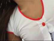 高颜值性感身材美女，情趣护士服挑逗，主动女上位干男的，无套抽插颜射