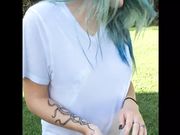 湿白色T恤和外面的铁杆他妈的！Wet White T-shirt and Hardcore Fuck Outs