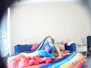 酒店偷拍刚睡醒的纹身男一把抓住美女的大奶子后各种姿势来一炮 奶子又圆又大